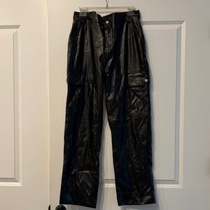 Pleather cargo Black Cargo Pants sz lag